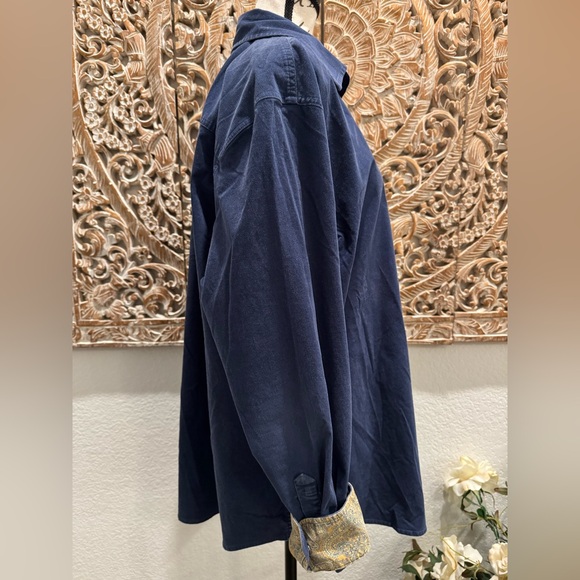 Tommy Hilfiger Navy Blue, Snap Button Down, Velvet Corduroy Shirt- size 2X - Picture 4 of 15